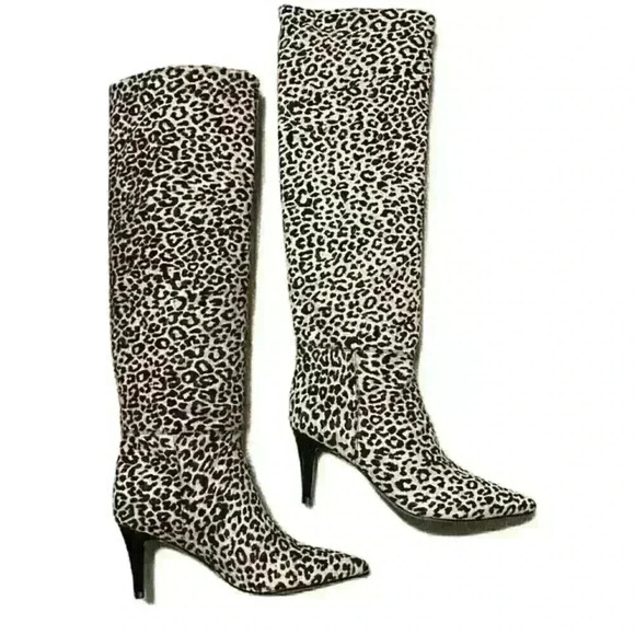 NEW in BOX  Marc Fisher Ginnie Cheetah Calf Hair tall Boots Sz 6.5 - Picture 2 of 8